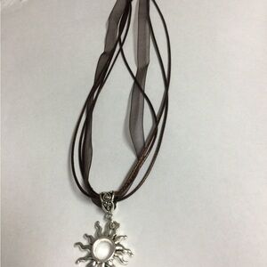 Silver Sun Pendant Necklace
